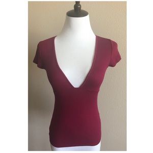 NWOT Express Deep V-Neck Top